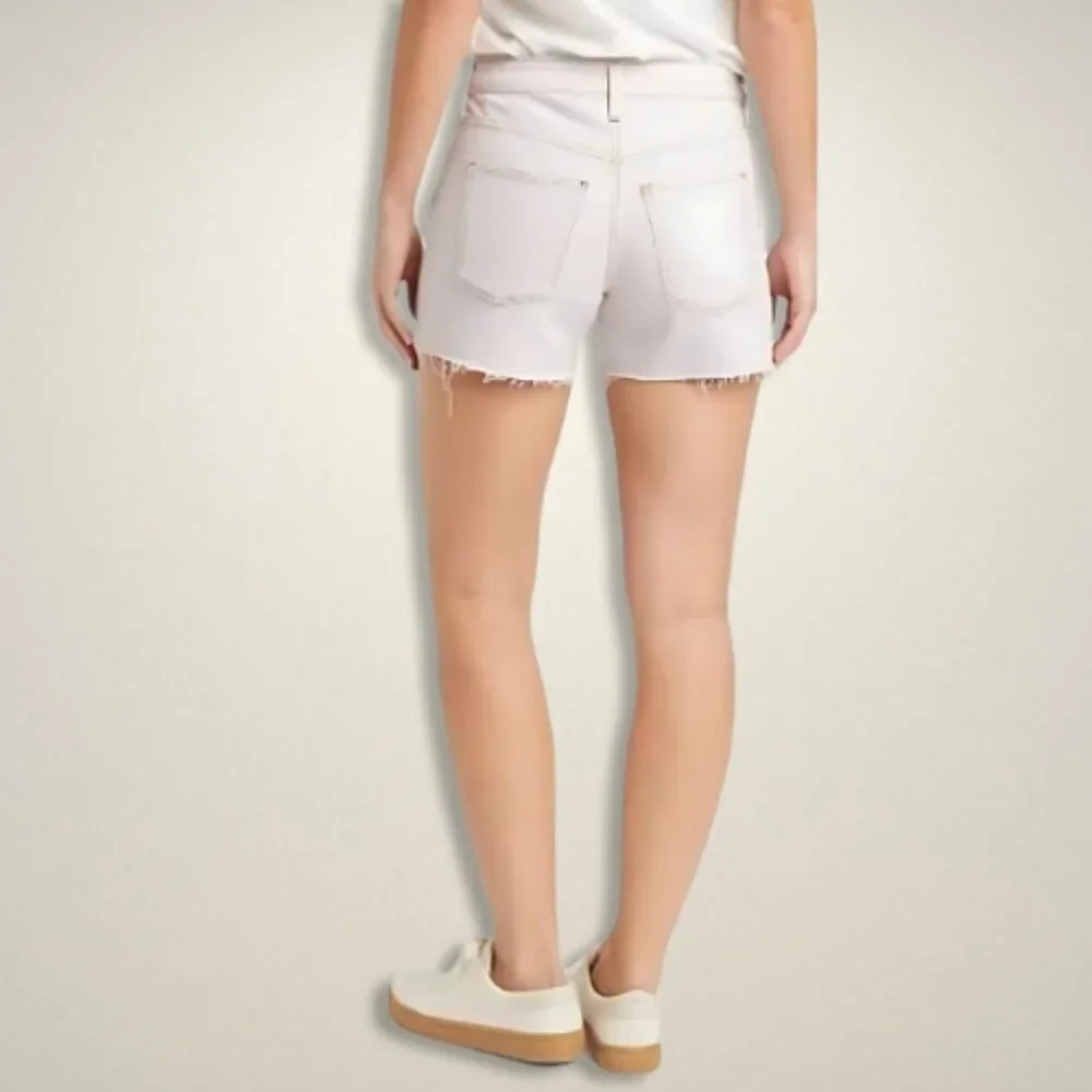 Universal Thread Vintage Jean Shorts High Rise‎ Frayed Cut-Off Hem Cream W 14/32